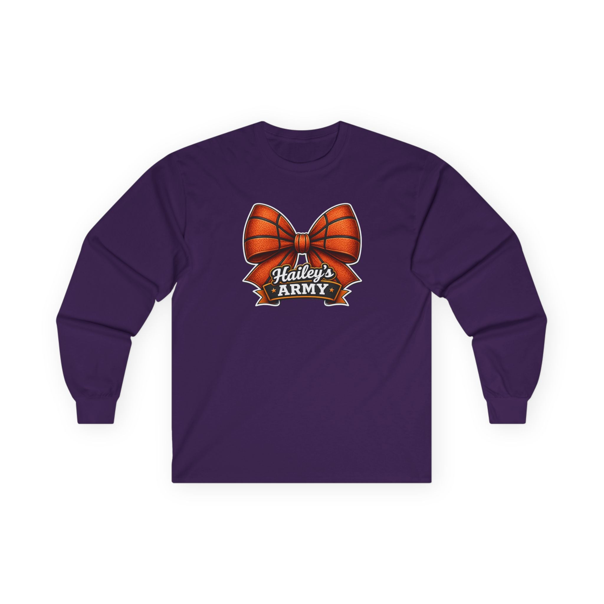 Hailey's Army Basketball Bow Long Sleeve Tee
