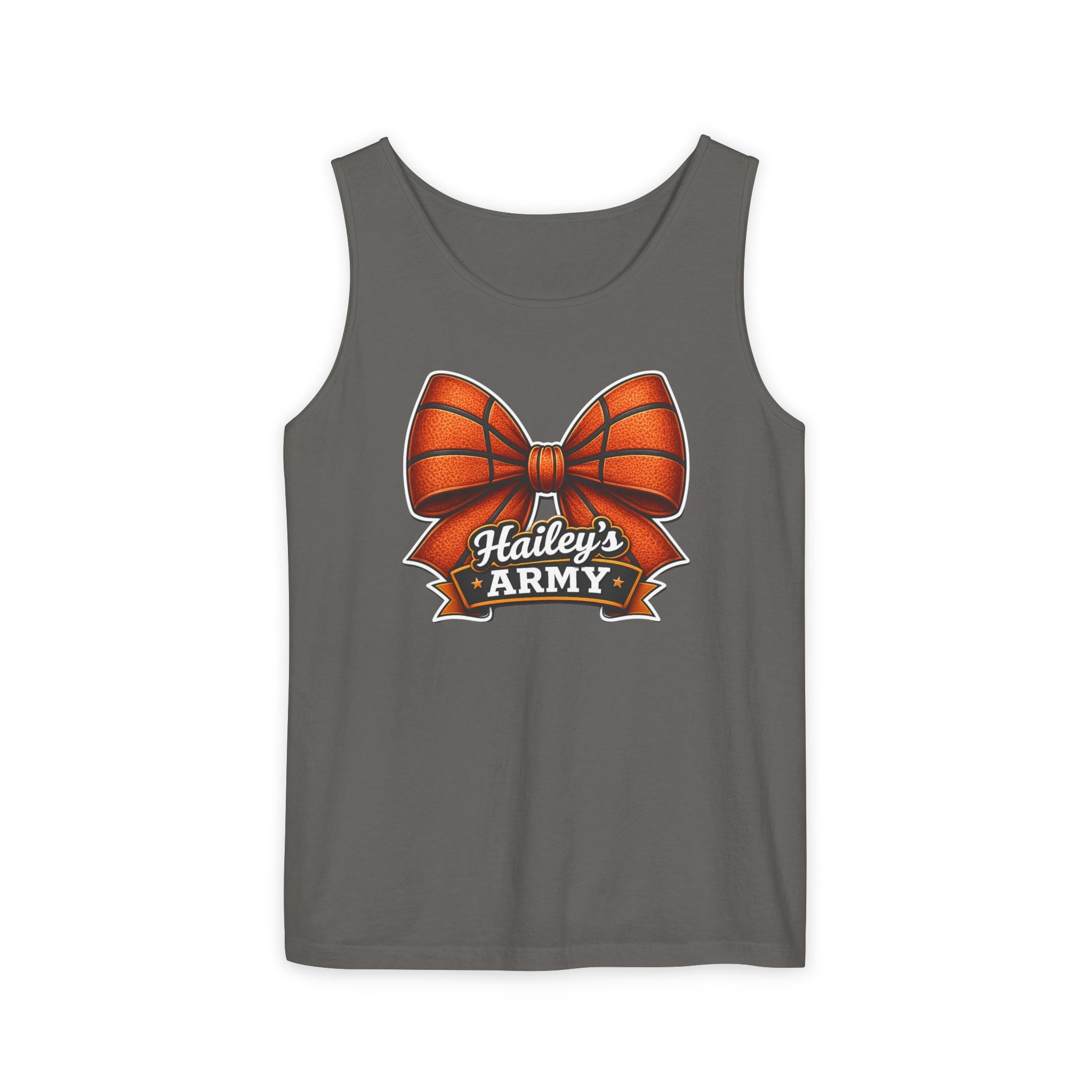 Hailey's Army Basketball Bow Tank