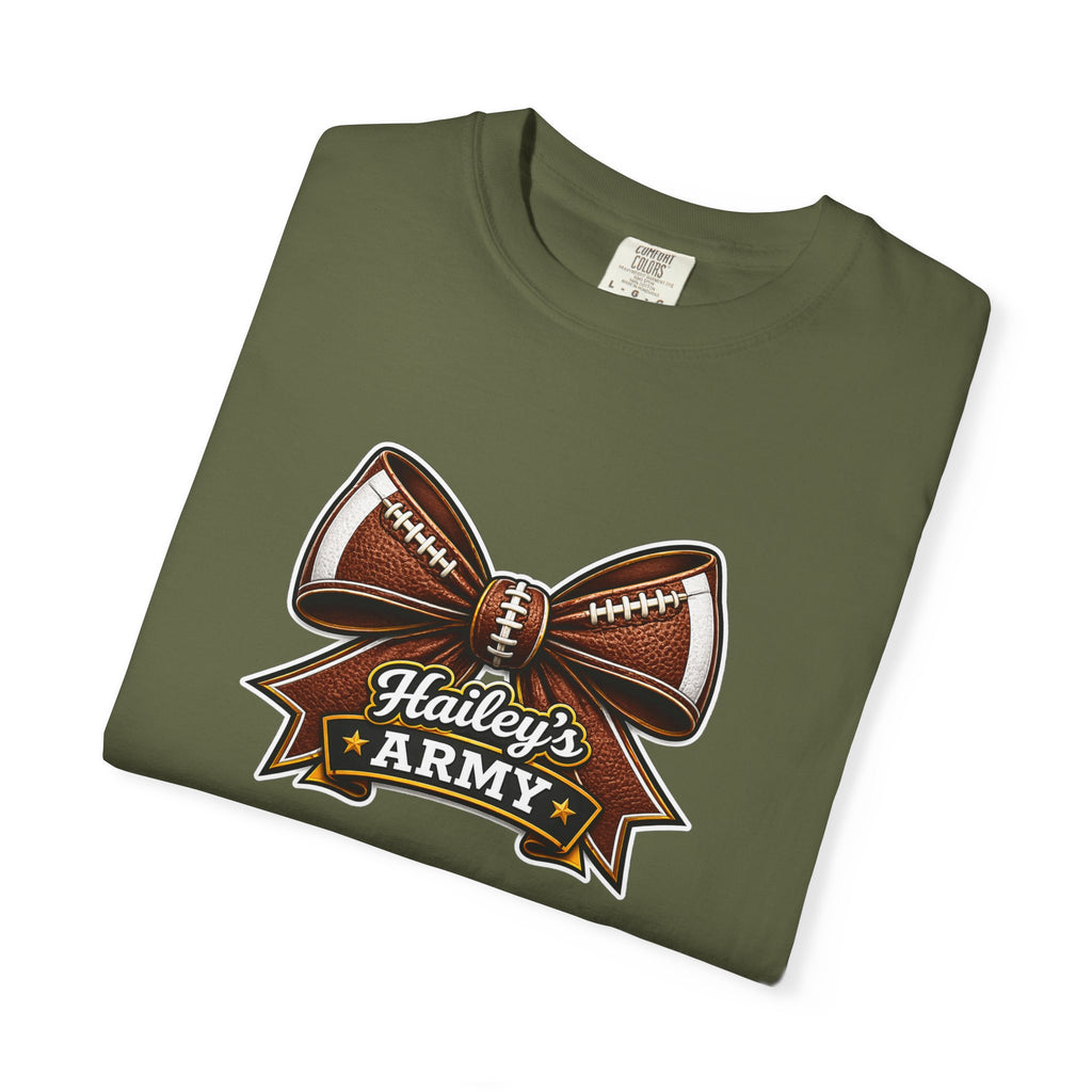 Hailey's Army Football Bow Tee