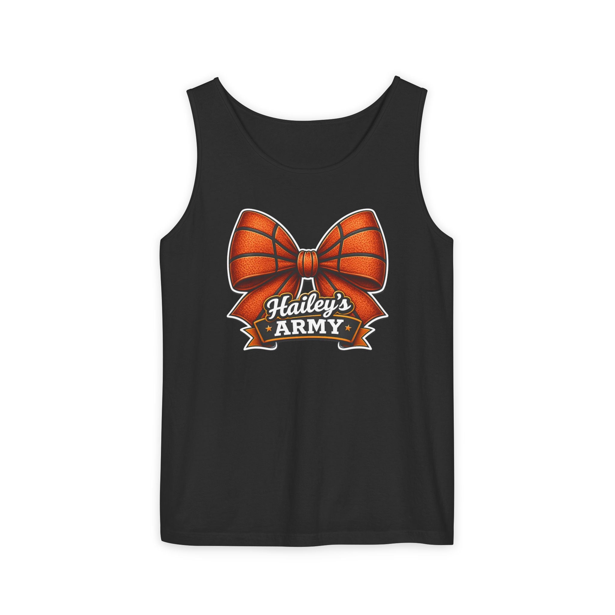 Hailey's Army Basketball Bow Tank