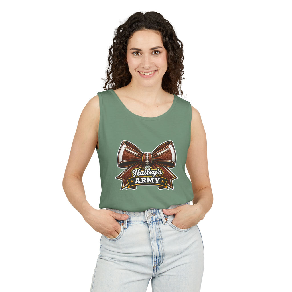 Hailey's Army Football Bow Tank Top