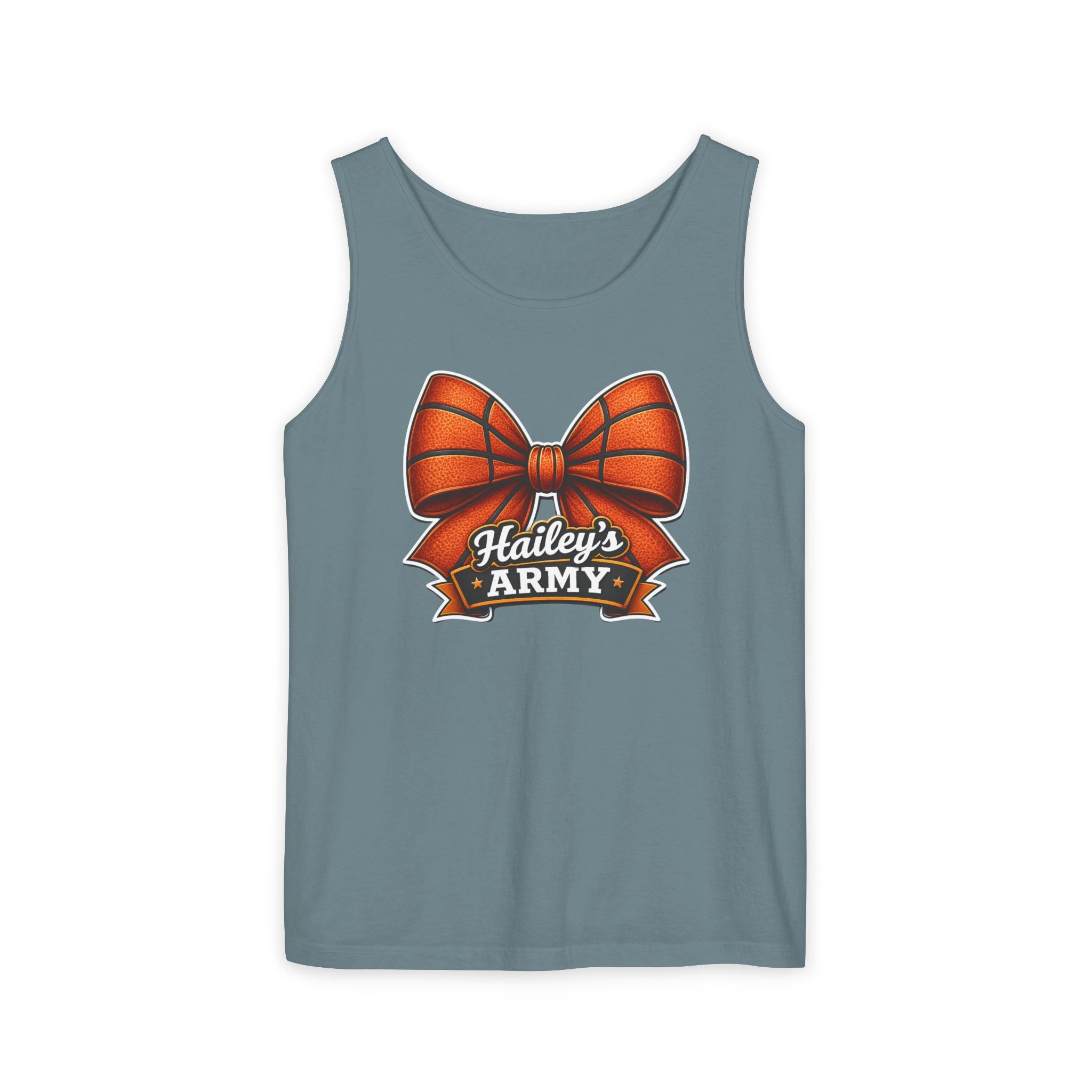 Hailey's Army Basketball Bow Tank