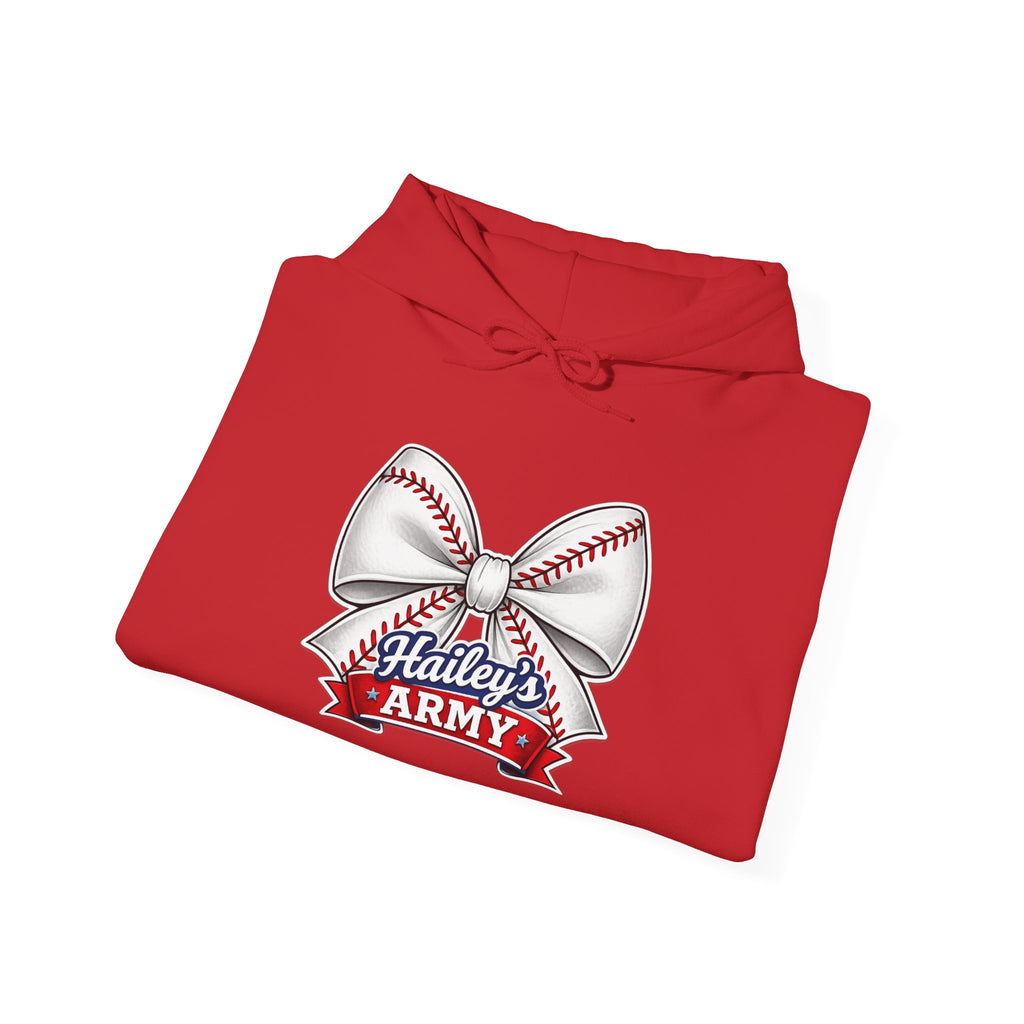Hailey's Army Baseball Bow Hoodie