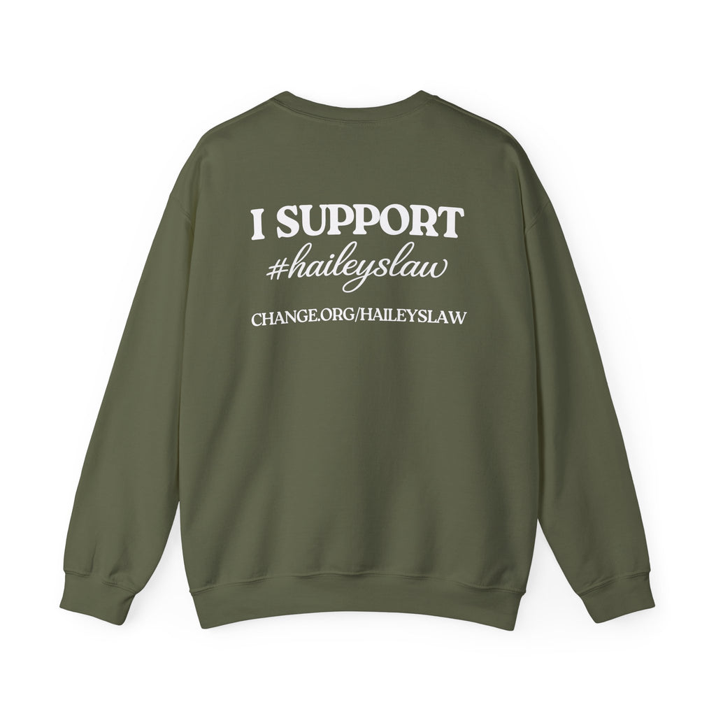 Hailey’s Army Dog Tag Crewneck Sweatshirt