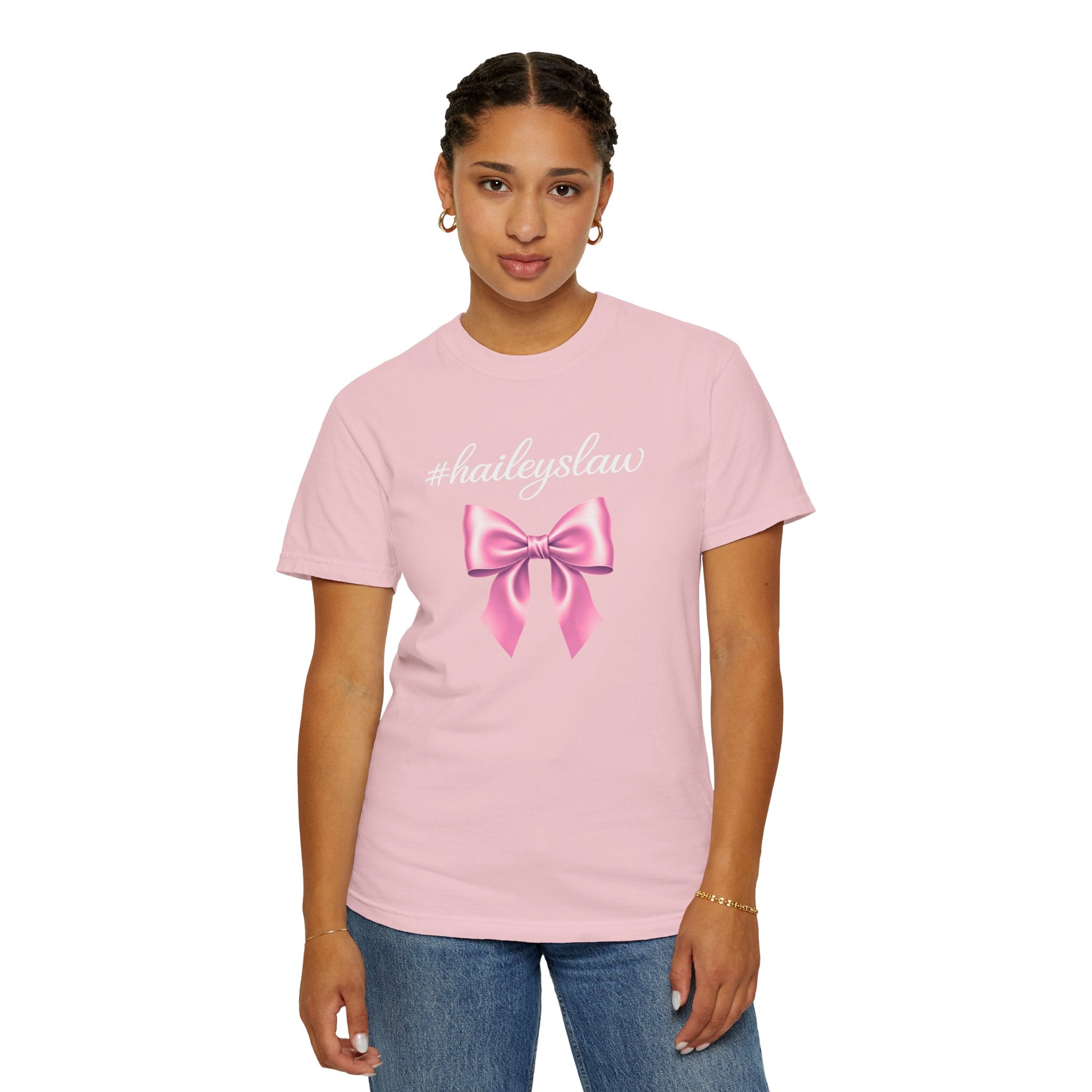 Hailey's Law Pink Bow Tee