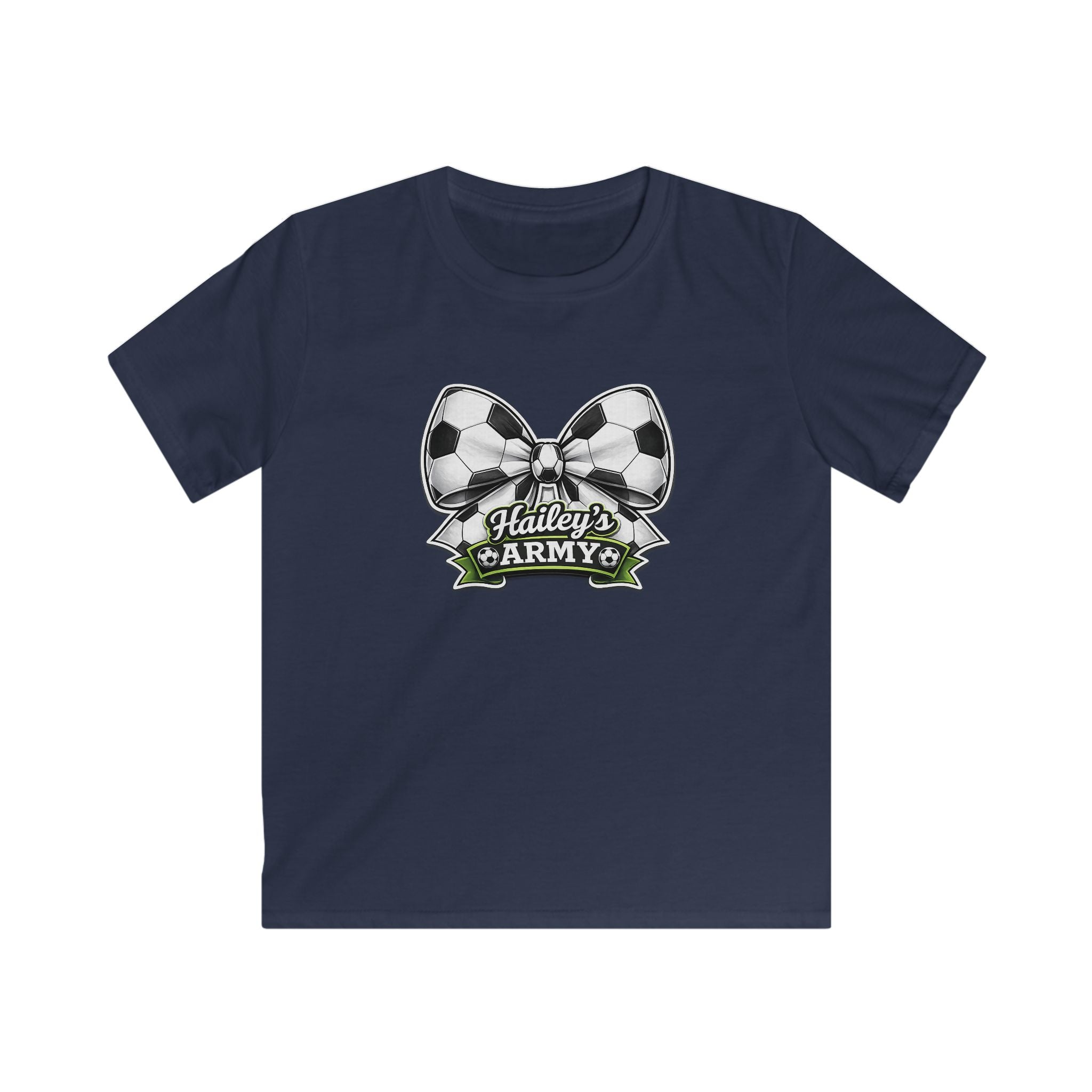 YOUTH - Hailey's Army Soccer Bow Tee
