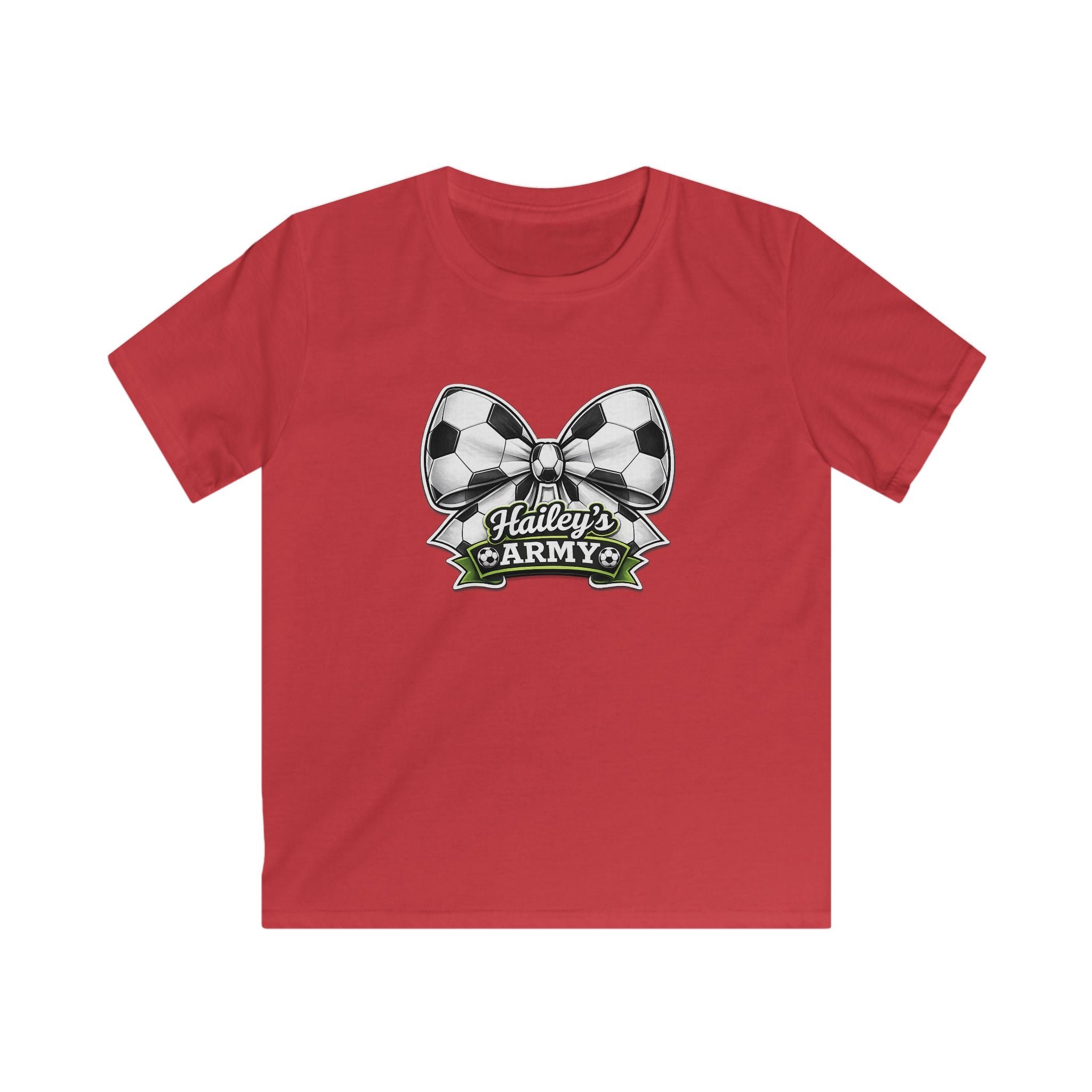 YOUTH - Hailey's Army Soccer Bow Tee