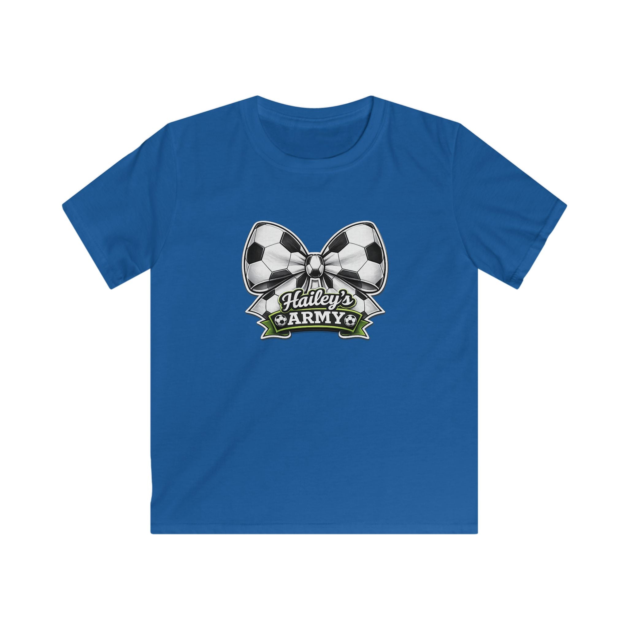 YOUTH - Hailey's Army Soccer Bow Tee