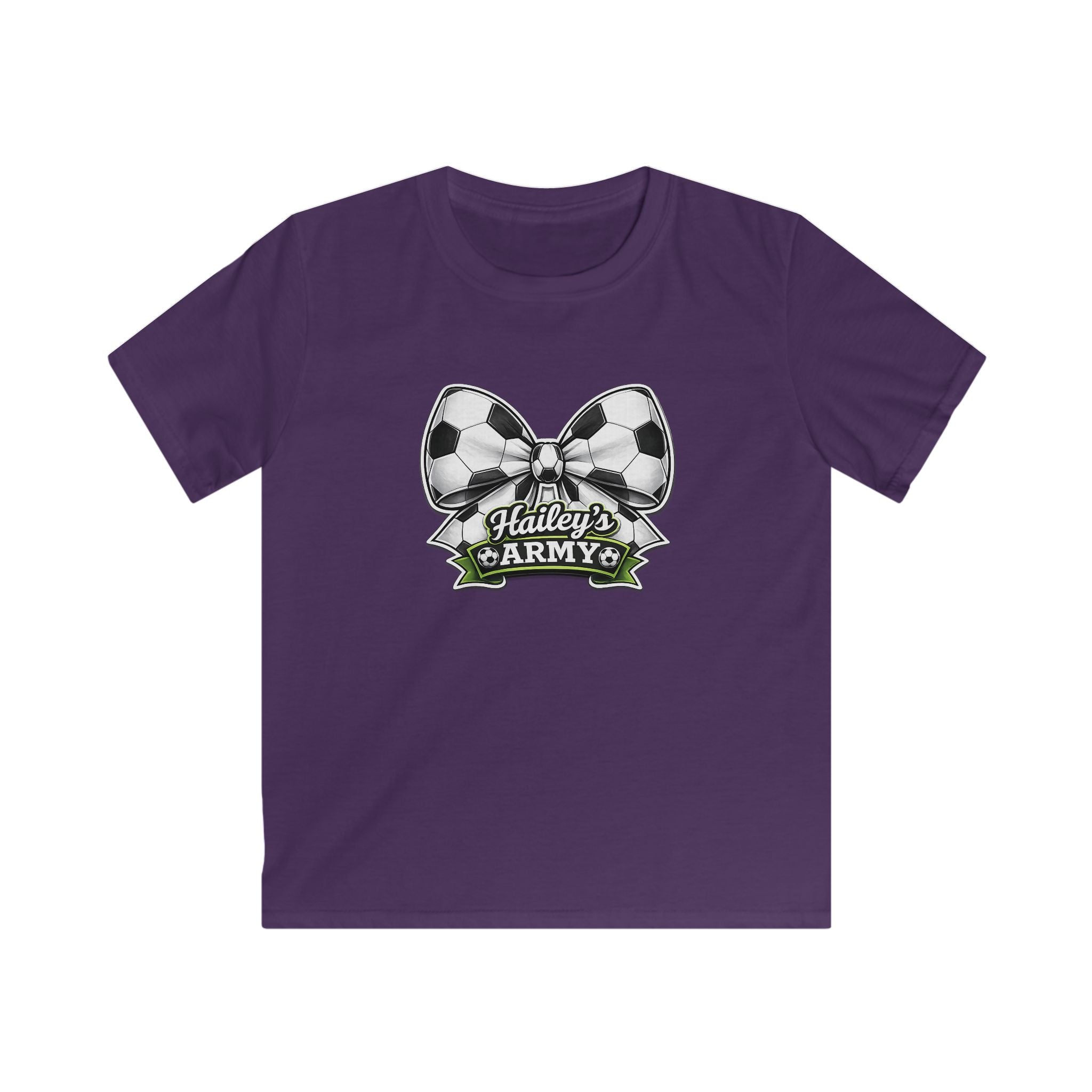 YOUTH - Hailey's Army Soccer Bow Tee