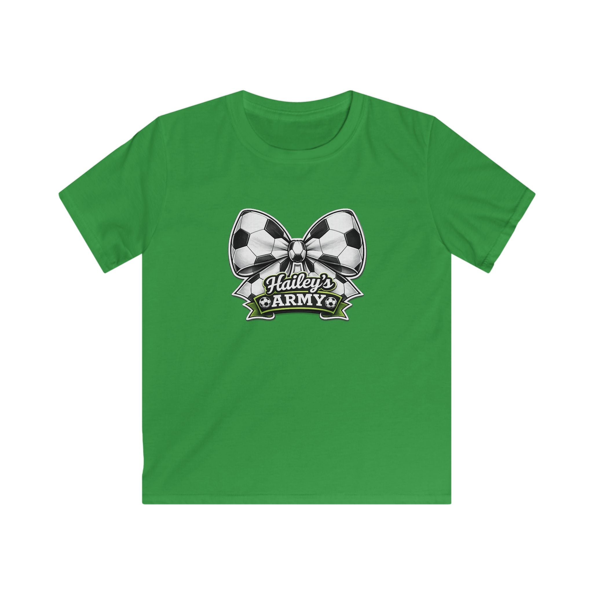 YOUTH - Hailey's Army Soccer Bow Tee