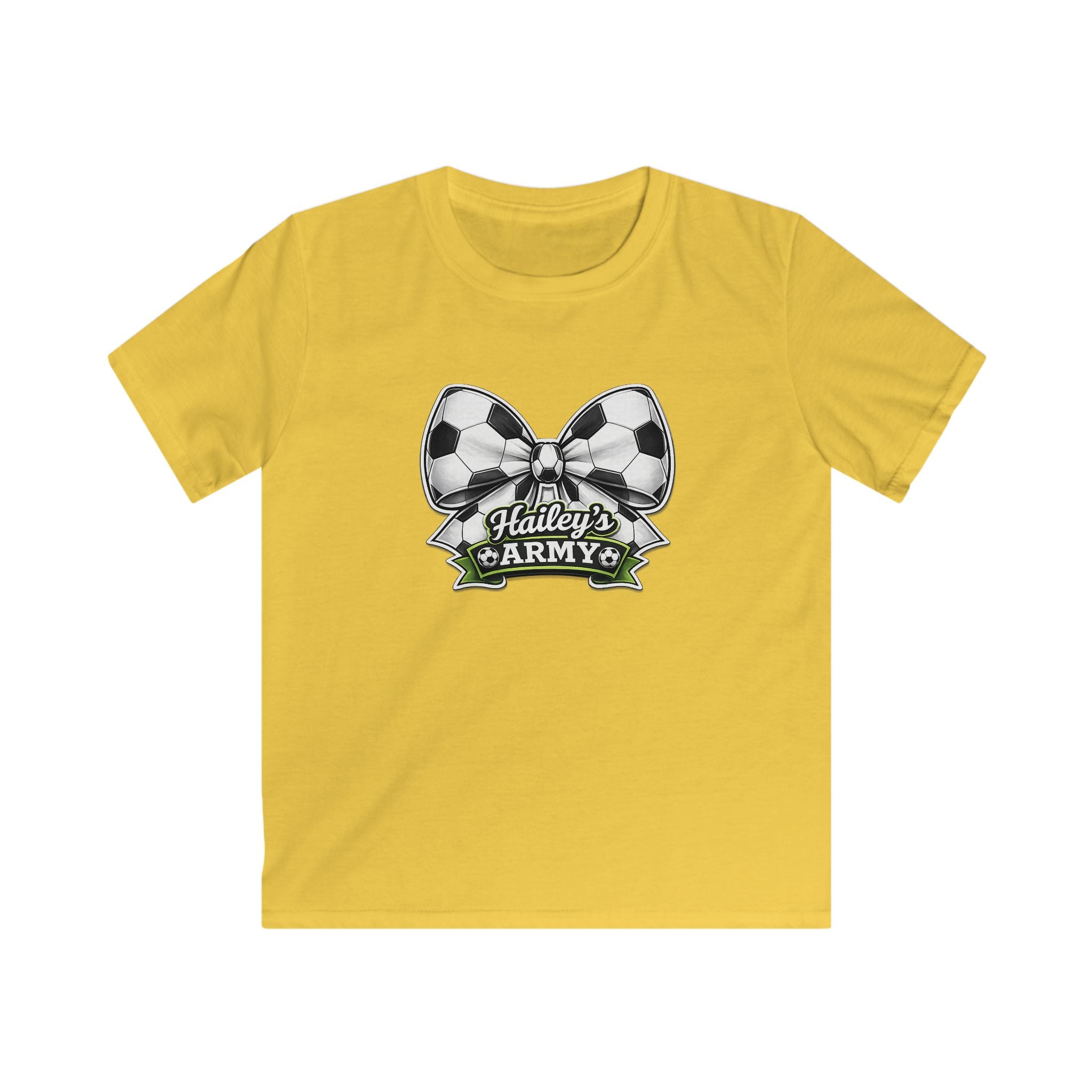 YOUTH - Hailey's Army Soccer Bow Tee