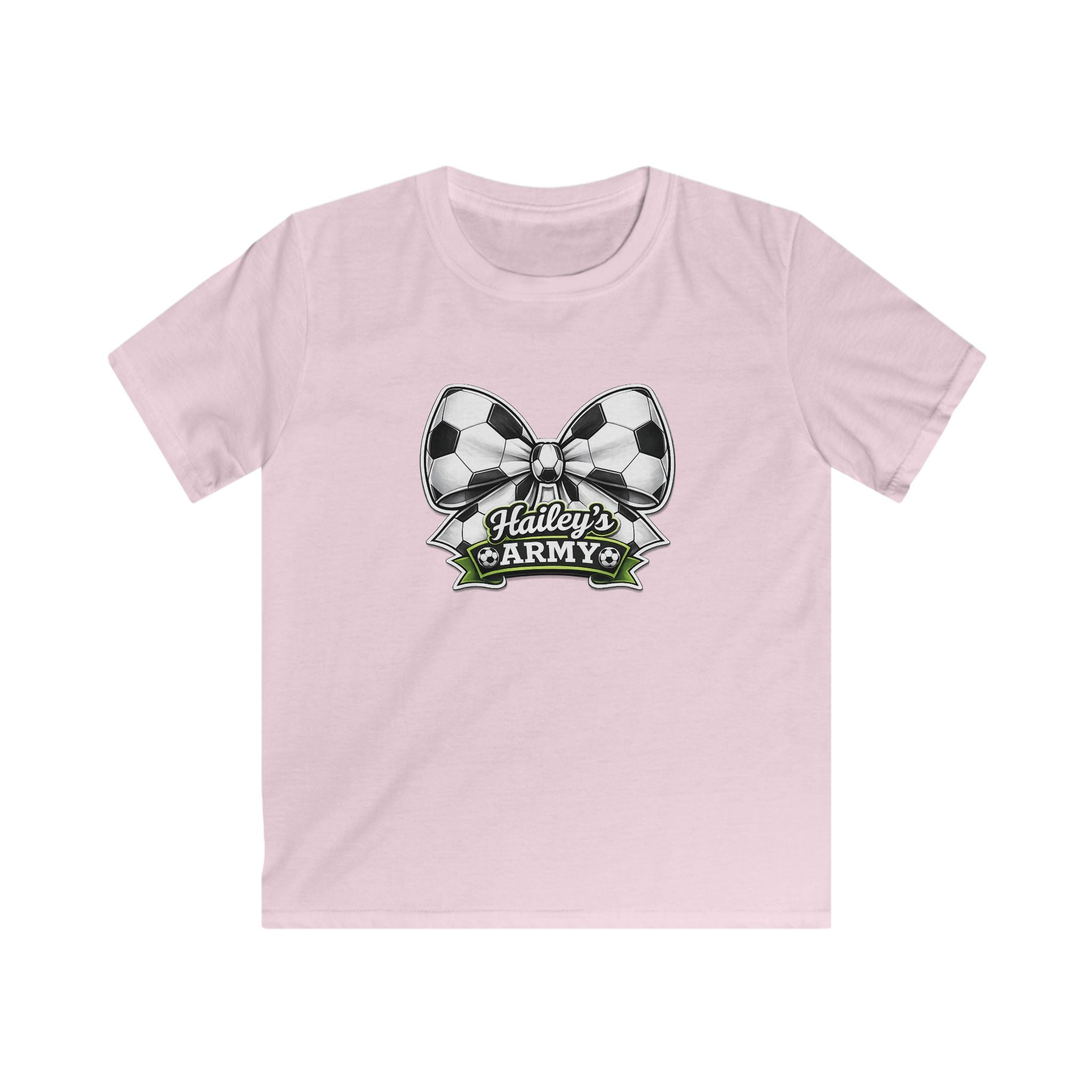 YOUTH - Hailey's Army Soccer Bow Tee