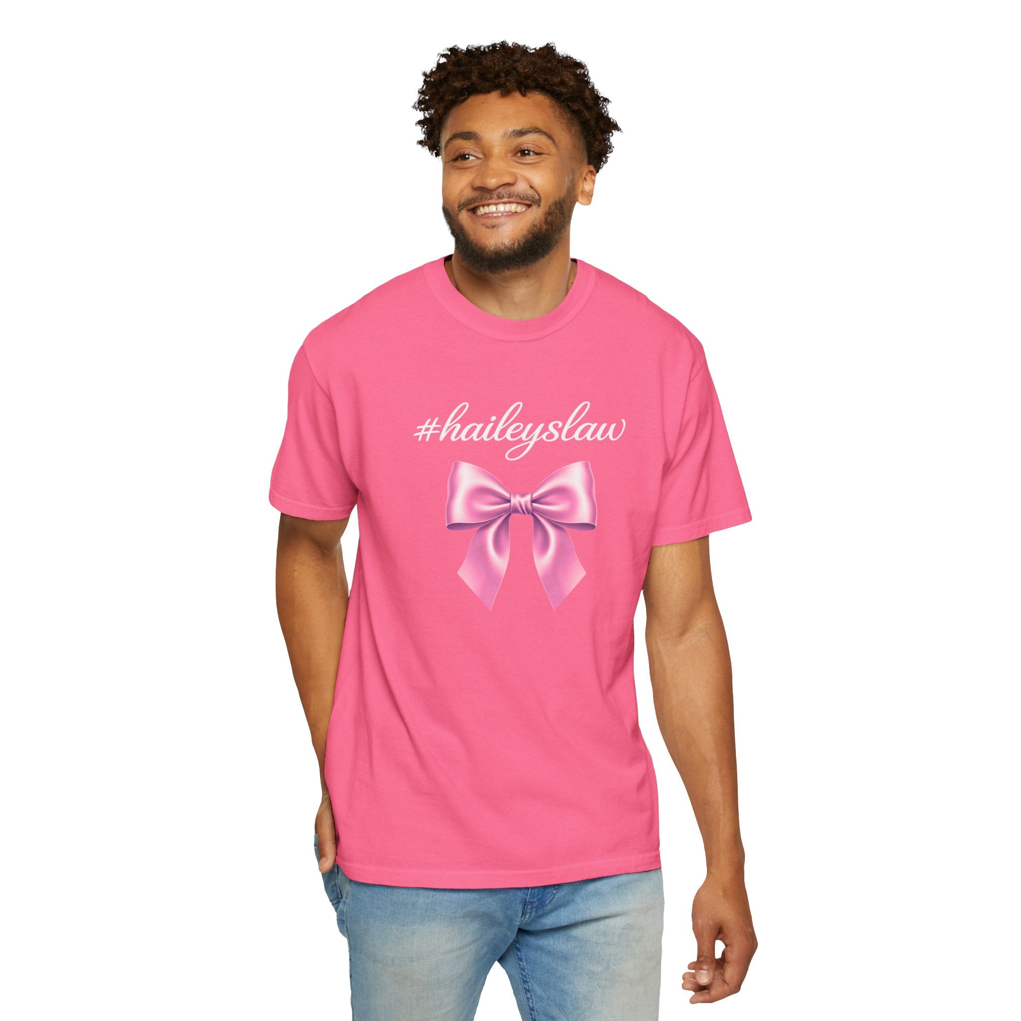 Hailey's Law Pink Bow Tee