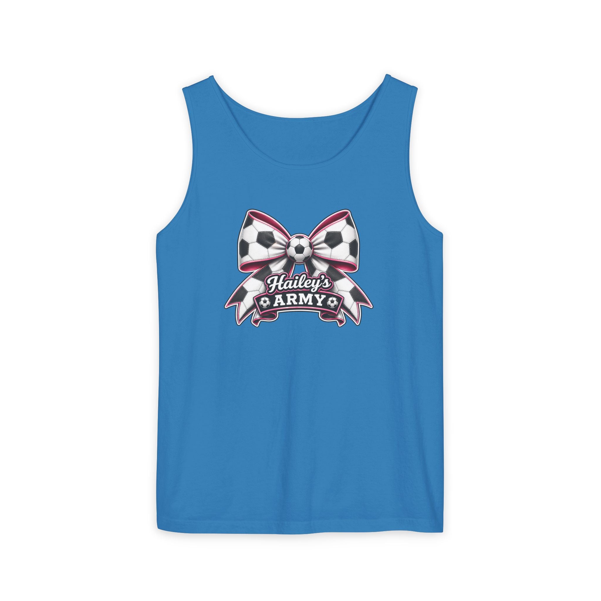 Hailey's Army Soccer Bow Tank