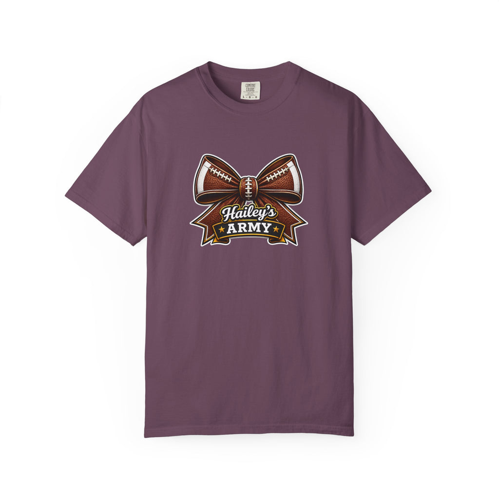 Hailey's Army Football Bow Tee