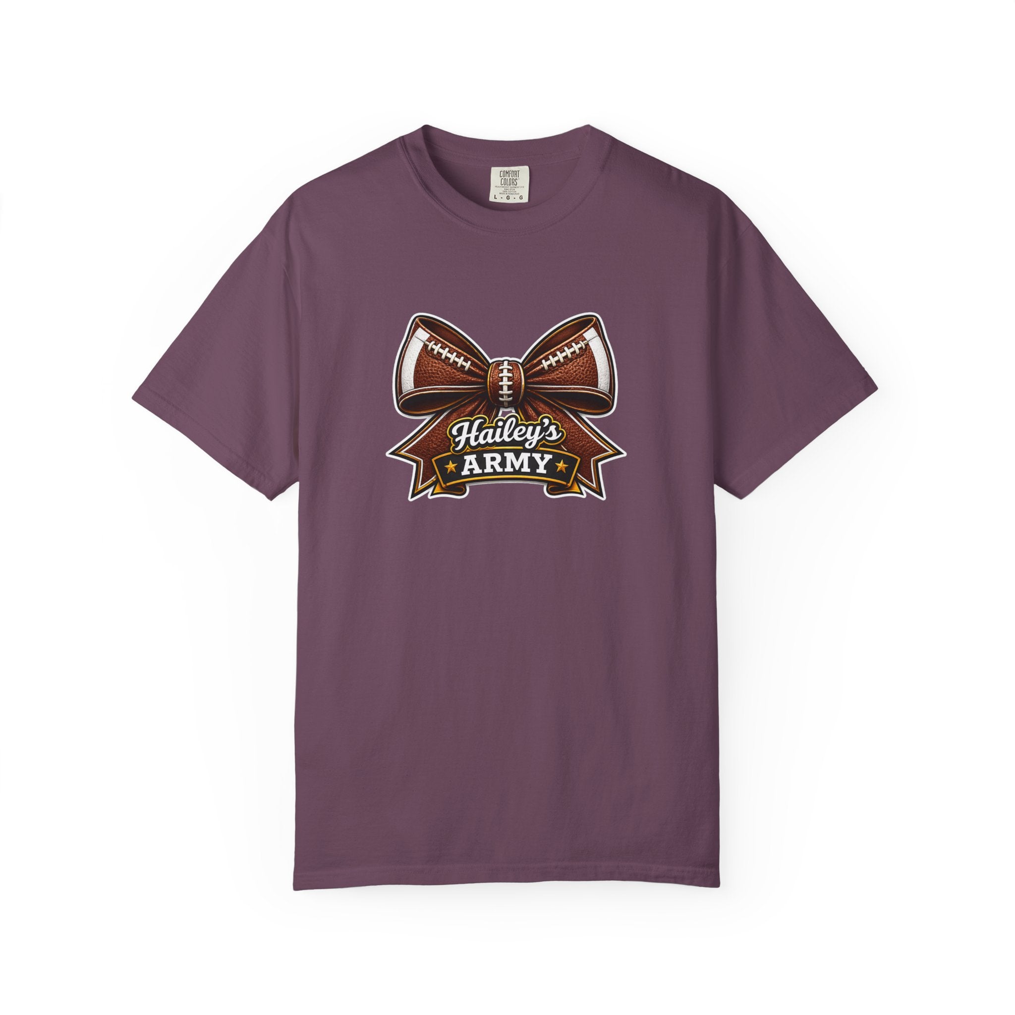 Hailey's Army Football Bow Tee