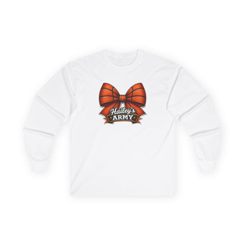 Hailey's Army Basketball Bow Long Sleeve Tee