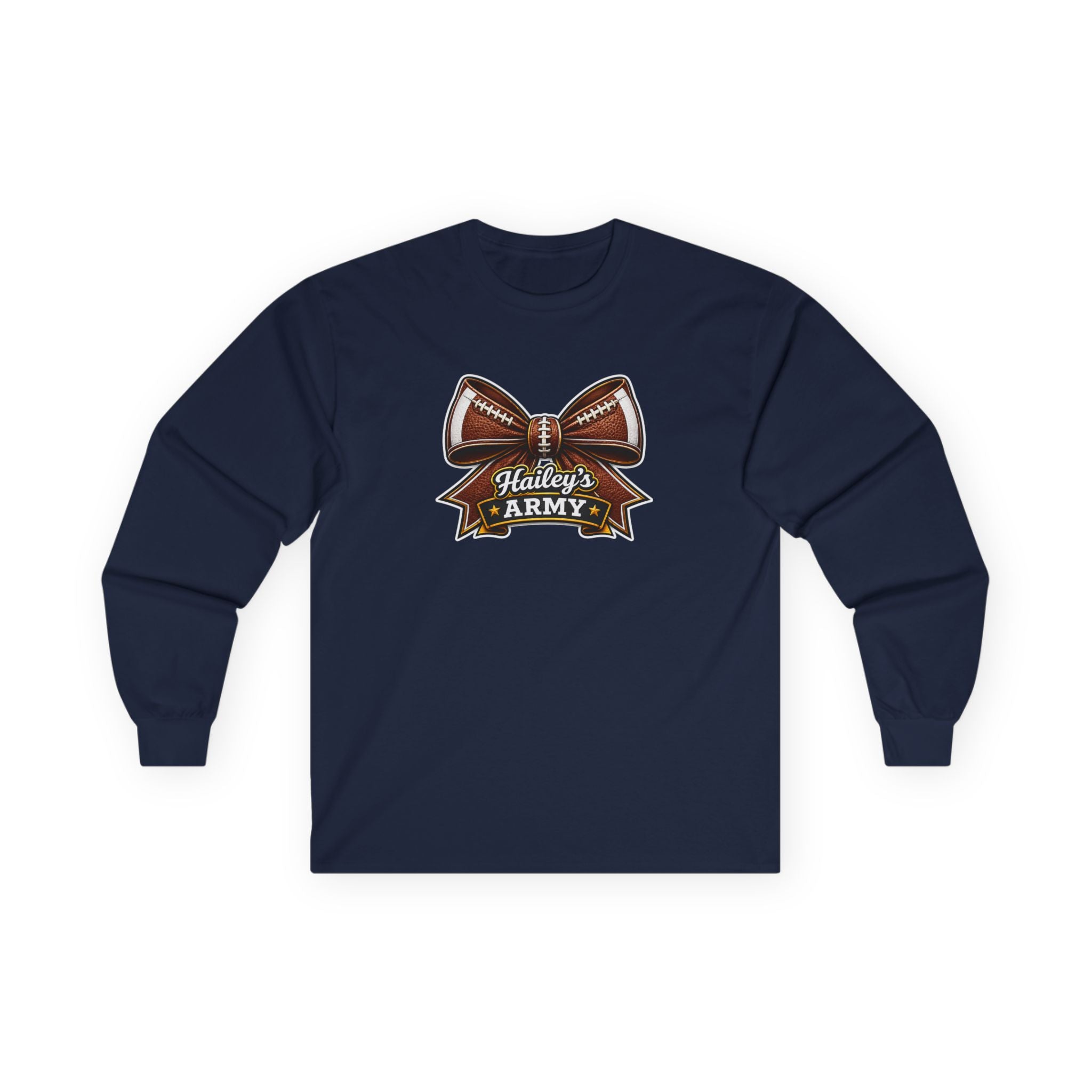 Hailey's Army Football Bow Long Sleeve Tee