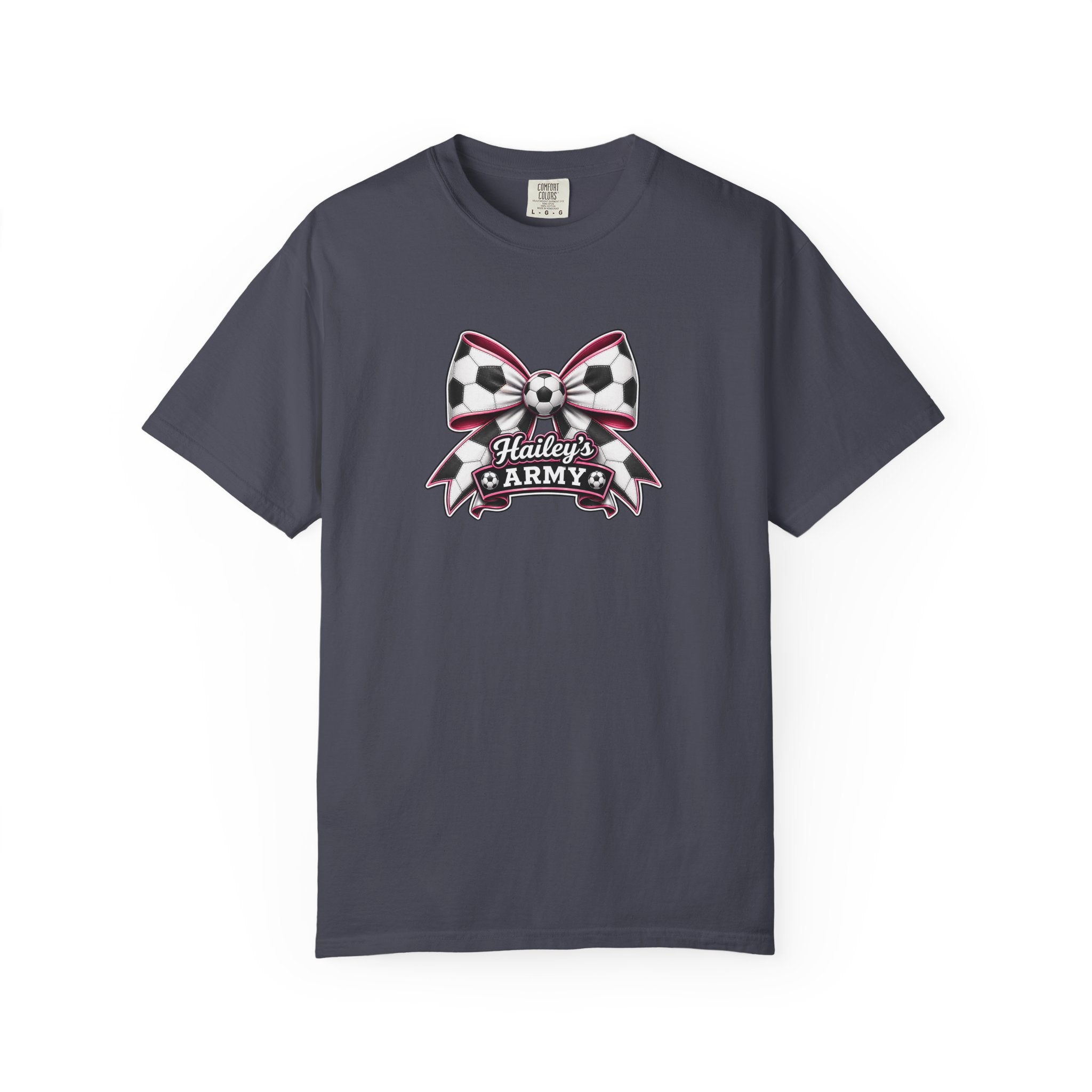 Hailey's Army Soccer Bow Tee