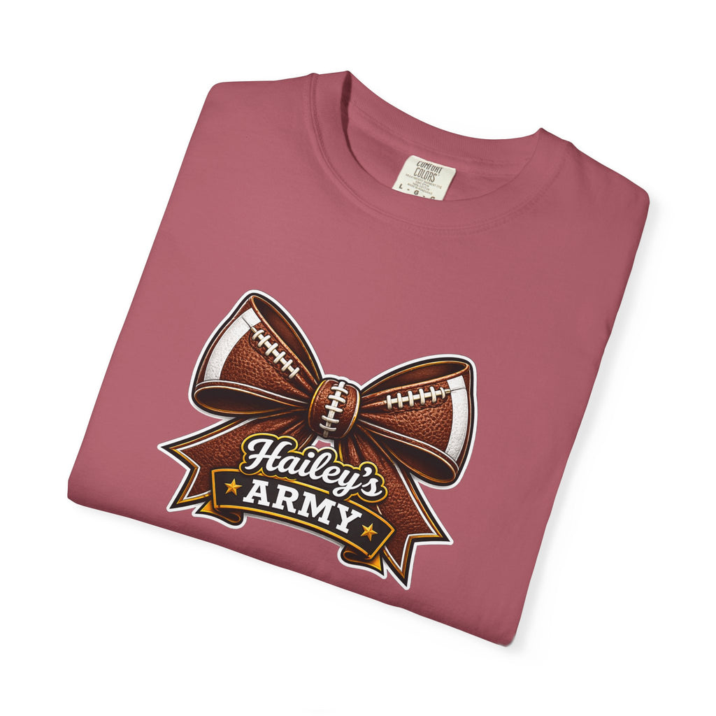Hailey's Army Football Bow Tee