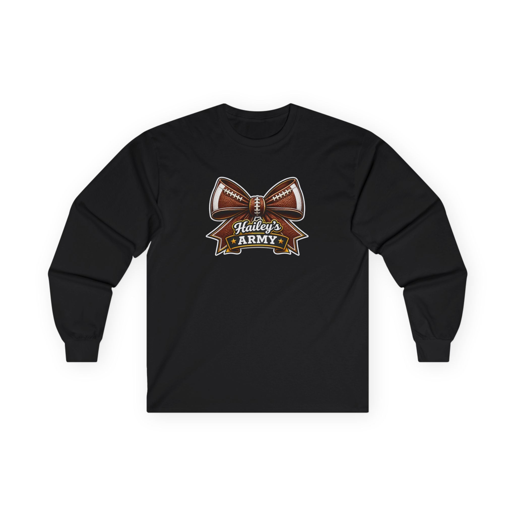 Hailey's Army Football Bow Long Sleeve Tee