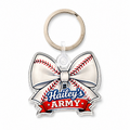 Hailey's Army Baseball Bow Keychain