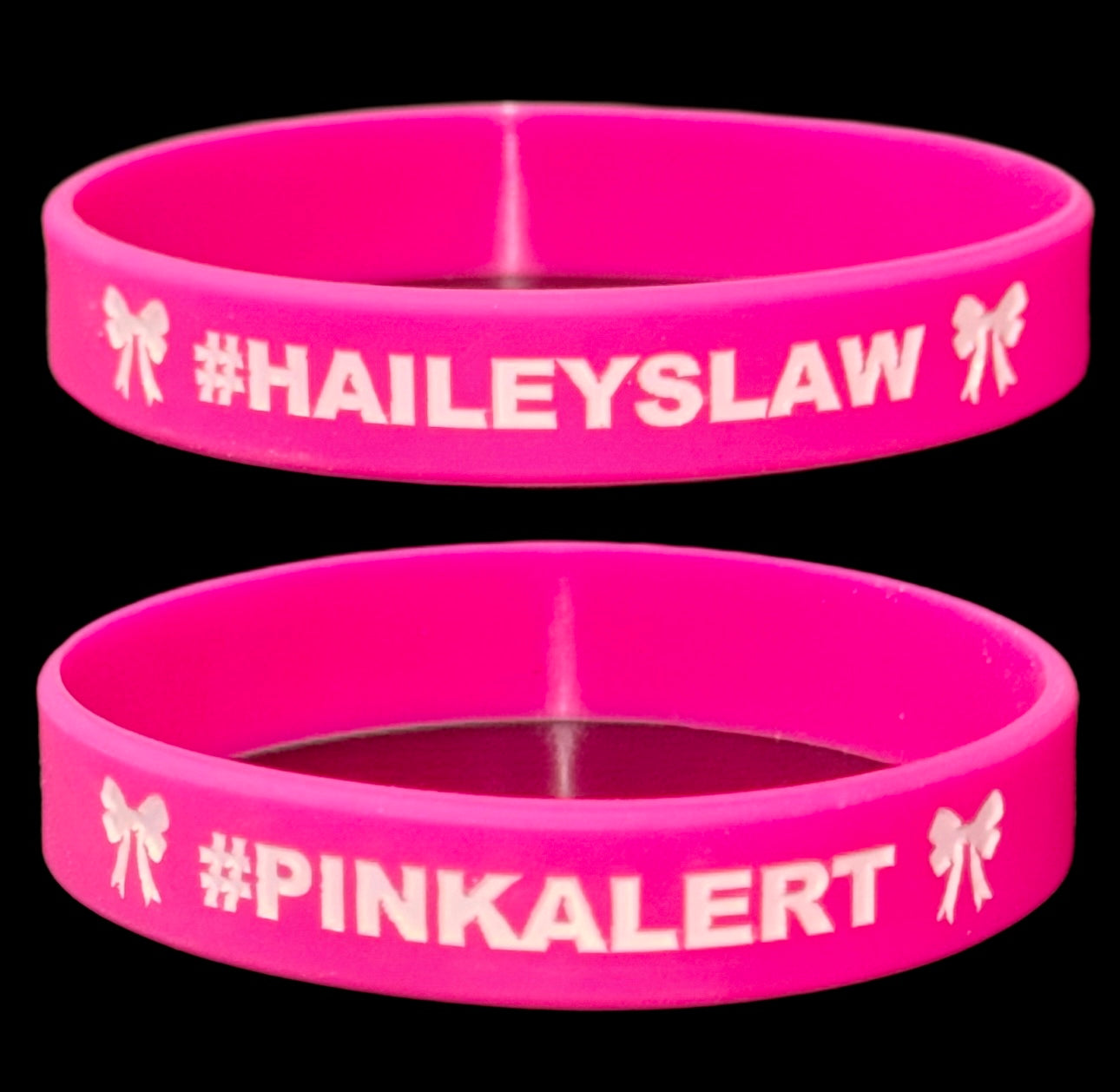 Silicone Bracelet - #HaileysLaw #PinkAlert