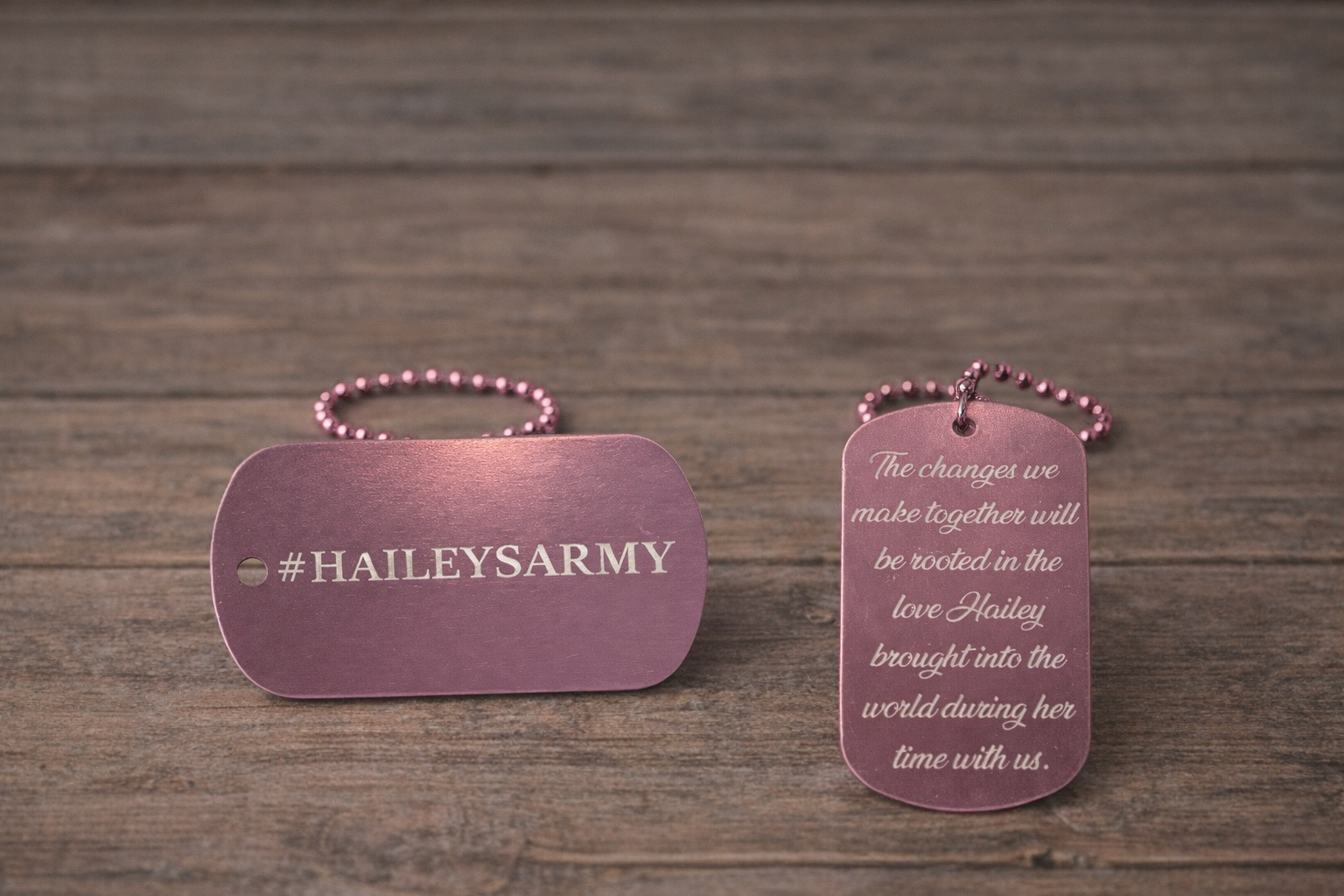 Hailey's Army Dog Tag Keychain