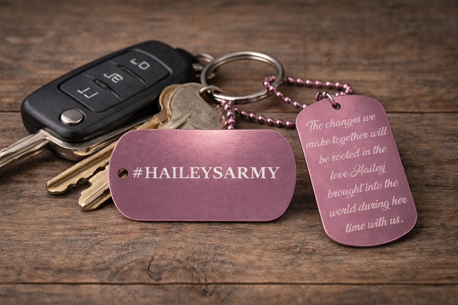 Hailey's Army Dog Tag Keychain